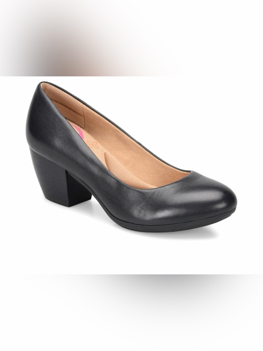 Women’s NEW Comfortiva  Cushion Memory Foam Black Leather Block Heels- Size 7M